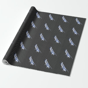 Aircraft Chrome Like Cessna Black Carbon Fibre Wrapping Paper