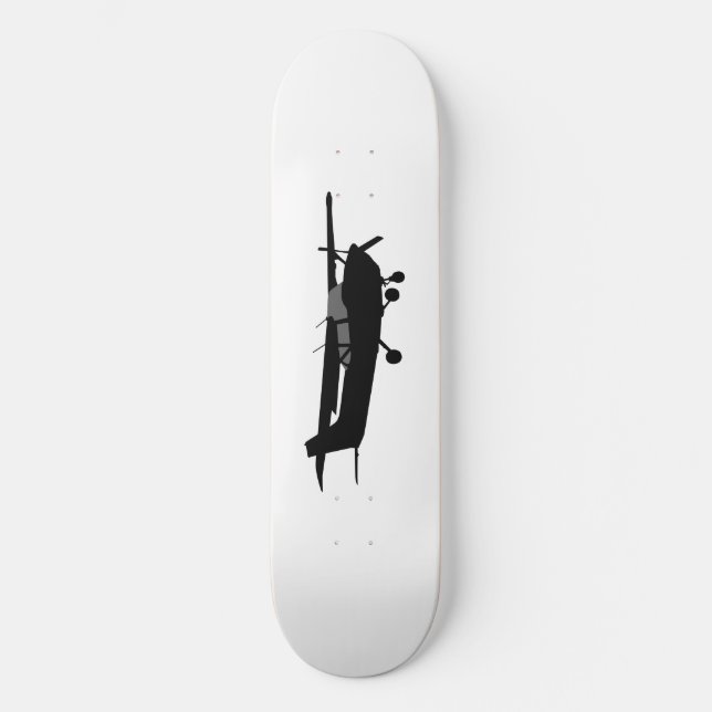 Aircraft Classic Cessna Black Silhouette Flying Skateboard (Front)