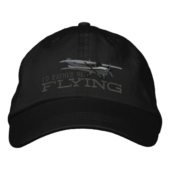 Aircraft Classic Cessna I'd Rather Be Flying Embroidered Hat (Front)