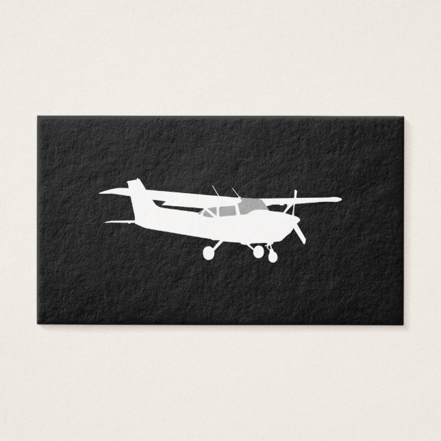 Aircraft Classic Cessna Silhouette Flying on Black (Front)