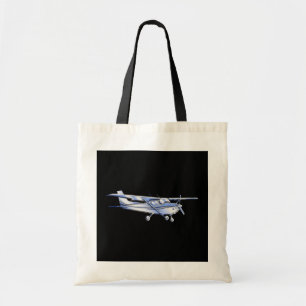 Aircraft Classic Cessna Silhouette Flying on Black Tote Bag