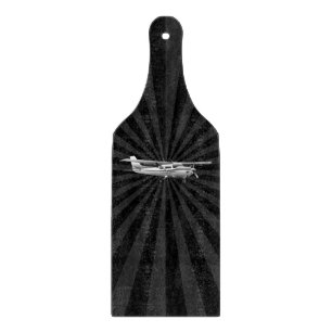 Aircraft Classic Cessna Silhouette Flying Sunburst Cutting Board