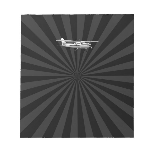 Aircraft Classic Cessna Silhouette Sunburst Notepad (Front)