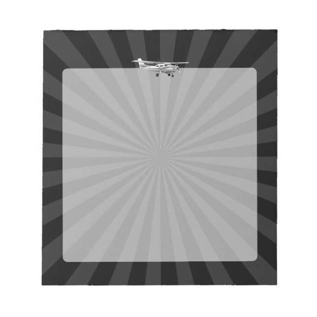 Aircraft Classic Cessna Silhouette Sunburst Notepad (Front)