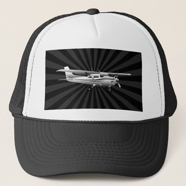 Aircraft Classic Cessna Silhouette Sunburst Trucker Hat (Front)