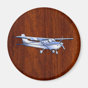 Aircraft Classic Chrome Cessna Flying Mahogany Magnet