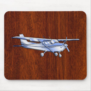 Aircraft Classic Chrome Cessna Flying Mahogany Mouse Pad