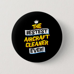 Aircraft Cleaner, Funny Job Occupation 6 Cm Round Badge