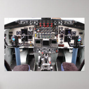 Aircraft cockpit poster