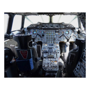 Aircraft cockpit poster