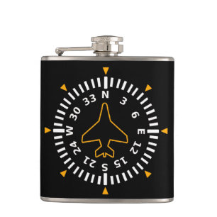 Aircraft Compass Flight Instrument Hip Flask