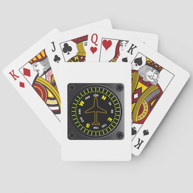 Aircraft Compass Playing Cards (Back)