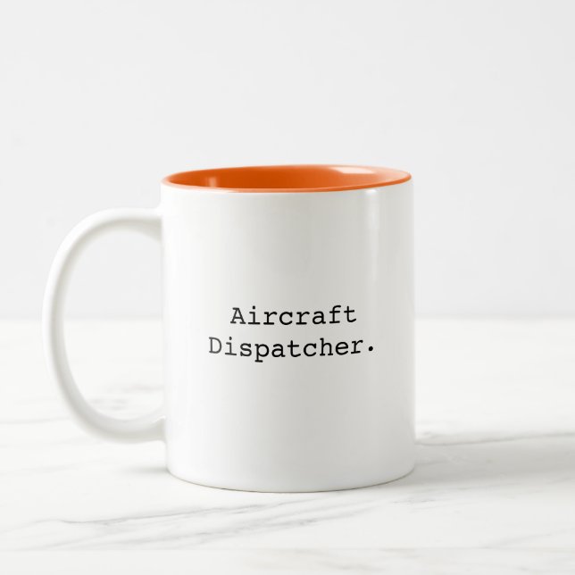 Aircraft flight dispatcher air traffic control Two-Tone coffee mug (Left)