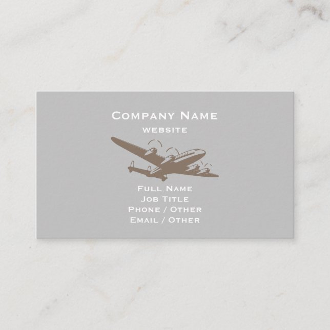 Aircraft Gray Business Card (Front)