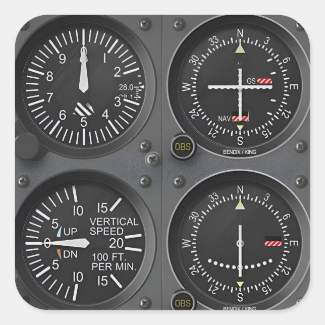 Aircraft Instruments Avionics Sticker (Front)