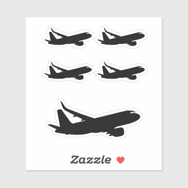 Aircraft Jet Liner Black Silhouette to customise (Sheet)