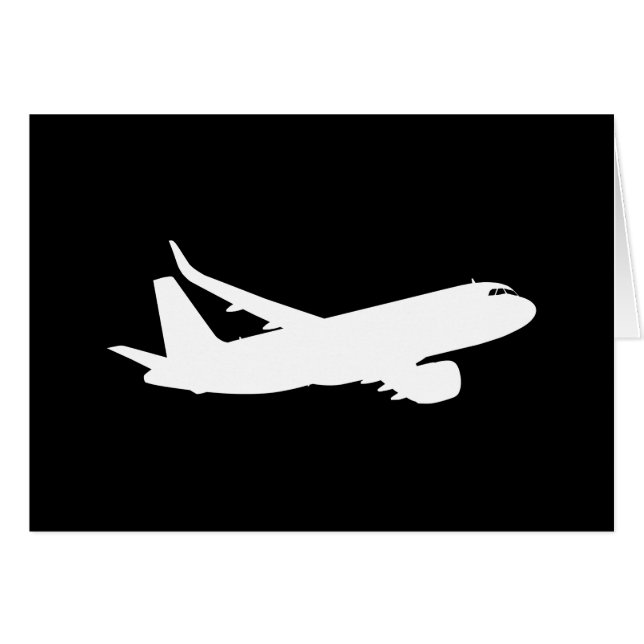 Aircraft Jet Liner Silhouette Flying Black Decor (Front Horizontal)