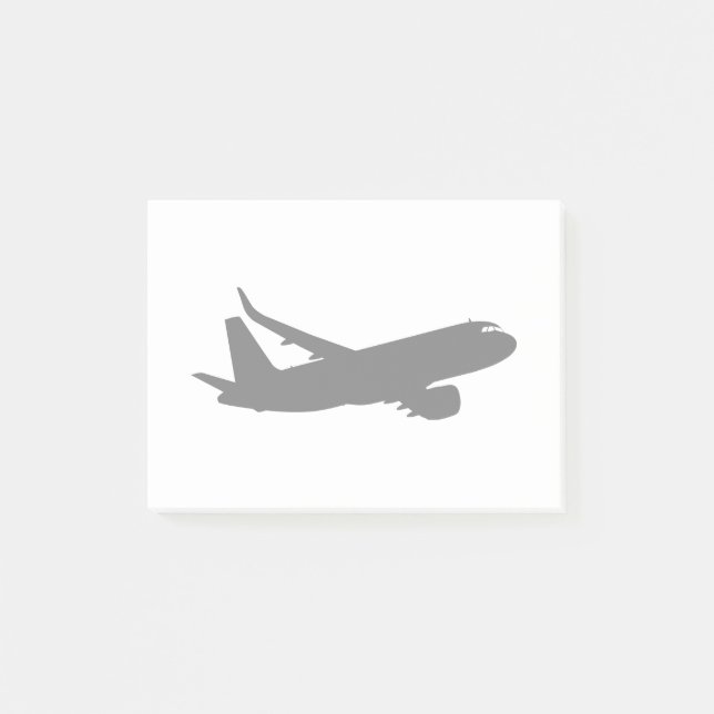 Aircraft Jet Liner Silhouette Flying Decor Post-it Notes (Front)