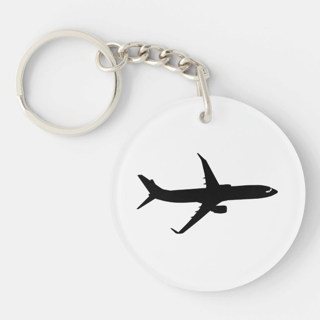 Aircraft Jetliner Shadow Flight Customise Colour Key Ring (Front)