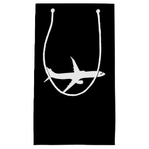 Aircraft JetLiner White Silhouette Flying Small Gift Bag
