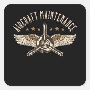 Aircraft Maintenance Airplane Aircraft Mechanic Square Sticker