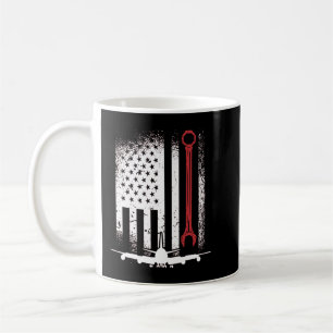 Aircraft Mechanic American Flag Aeroplanes Aircraf Coffee Mug