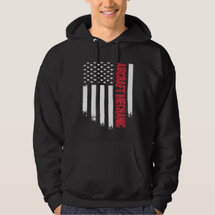 Aircraft Mechanic American Usa Flag Aviation Techn Hoodie