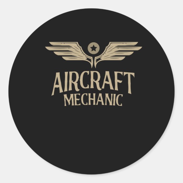 Aircraft Mechanic Aviation Aeroplane Maintenance Classic Round Sticker (Front)