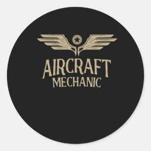 Aircraft Mechanic Aviation Airplane Maintenance Classic Round Sticker