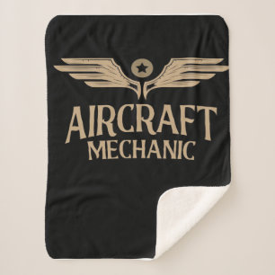 Aircraft Mechanic Aviation   Cute Gift Sherpa Blanket