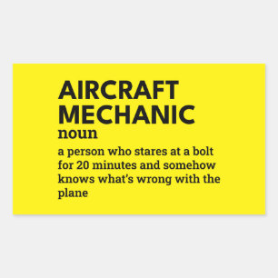 Aircraft Mechanic Definition – Toolbox  Rectangular Sticker