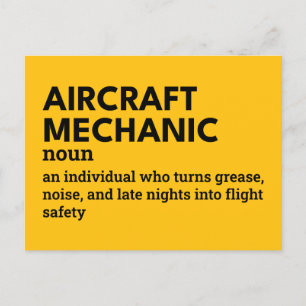 Aircraft Mechanic – Definition with Humour Holiday Postcard