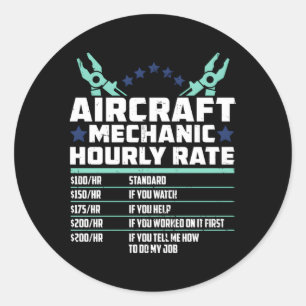 Aircraft Mechanic Engineer Aeroplane Technician Classic Round Sticker