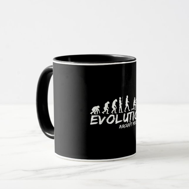 Aircraft Mechanic Evolution Funny of Men Mug (Front Left)