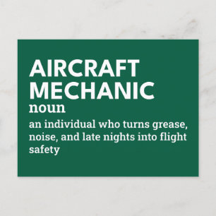 Aircraft Mechanic – Funny Job Definition Holiday Postcard