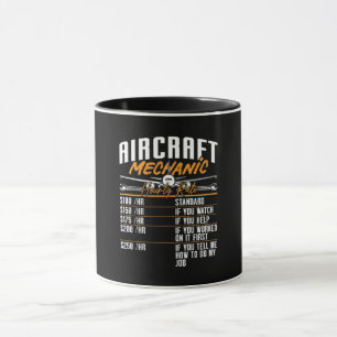 Aircraft Mechanic Hourly Rate Plane Fix Aviation Mug