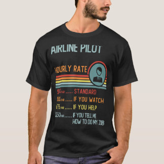 Aircraft Mechanic Hourly Rate T-Shirt Retro Job Ti
