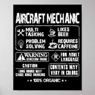 Aircraft mechanic - Mechanic multi tasking t - s Poster