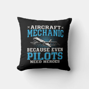 Aircraft Mechanic Pilots Heroes Plane Aviation Cushion