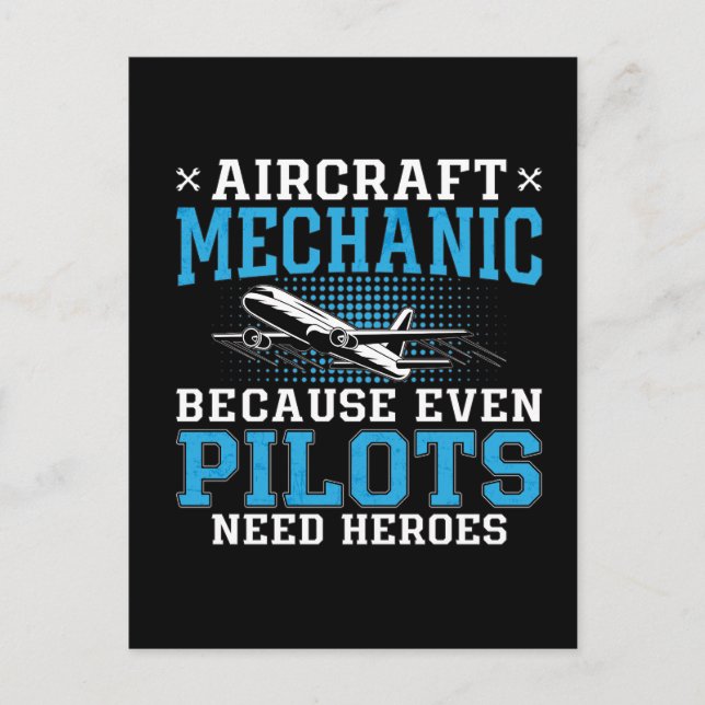 Aircraft Mechanic Pilots Heroes Plane Aviation Holiday Postcard (Front)