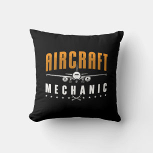 Aircraft Mechanic Plane Aviation Fix Aeroplanes Cushion