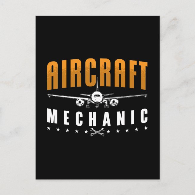 Aircraft Mechanic Plane Aviation Fix Aeroplanes Holiday Postcard (Front)