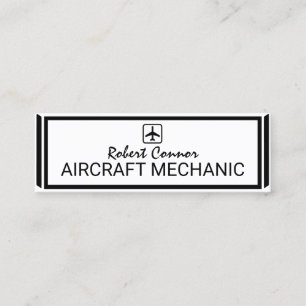 Aircraft Mechanic Simple Plain Plane Icon Card