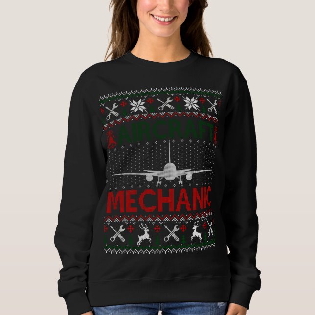 Aircraft Mechanic Ugly Christmas Sweater (Front)