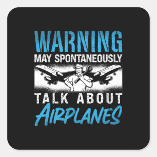 Aircraft Mechanic Warning May Fix Plane Aviation Square Sticker