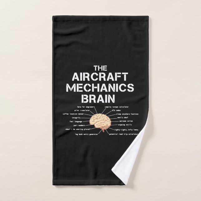 Aircraft Mechanics Brain Funny Aeroplane Helicopte Hand Towel (Hand Towel)