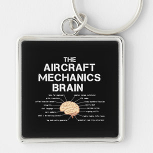 Aircraft Mechanics Brain Funny Aeroplane Helicopte Key Ring