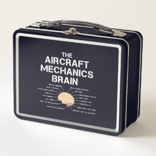 Aircraft Mechanics Brain Funny Aeroplane Helicopte Metal Lunch Box