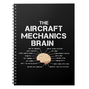 Aircraft Mechanics Brain Funny Aeroplane Helicopte Notebook