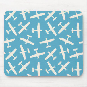 Aircraft Pattern Mouse Pad Vintage Retro Style